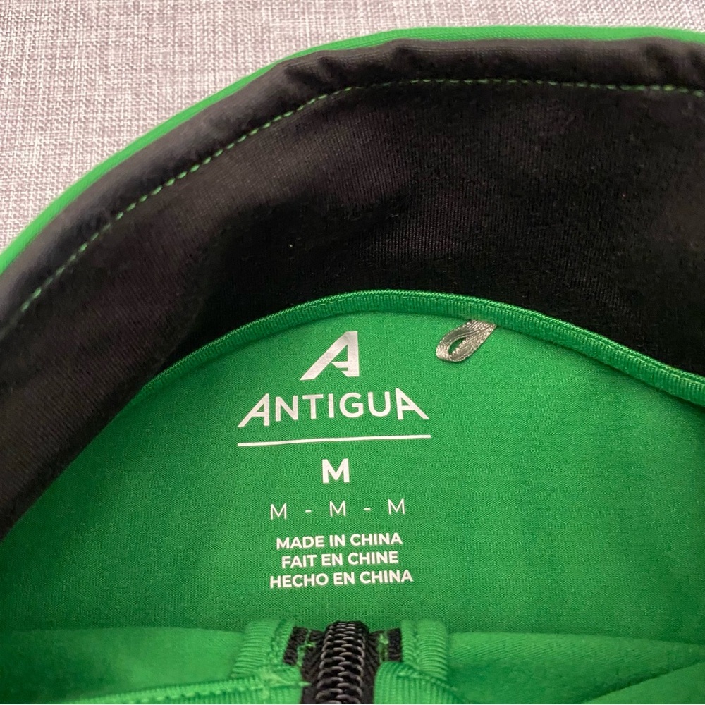Antigua Mens Medium Philadelphia Eagles 1/4 Zip Light Pullover Kelly Green New - Picture 6 of 10